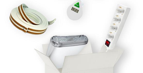 Box met energiebesparende artikelen